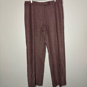Pendleton 100% Wool Straight Wide Leg Tweed Trouser Pant 16 Tall Pink/Purple EUC